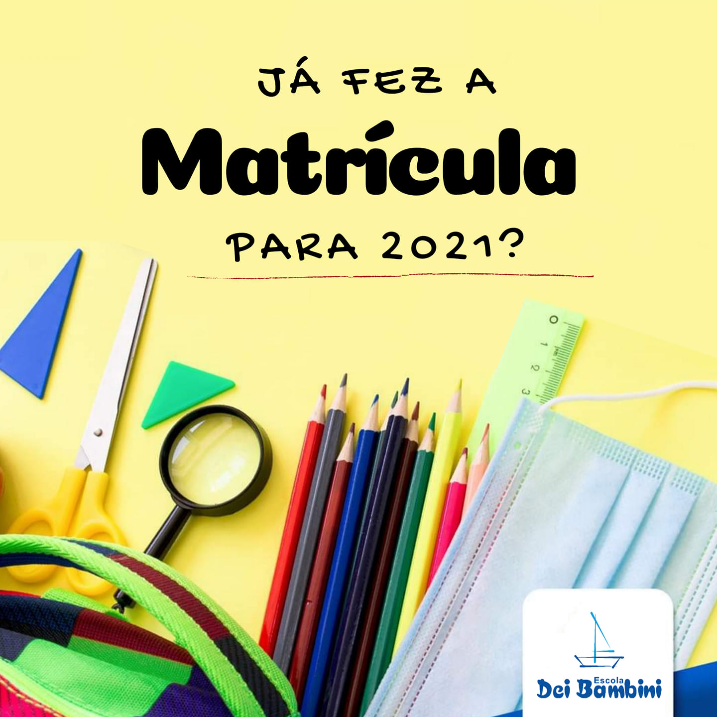 As matrículas para 2021 estão abertas na Escola Dei Bambini!